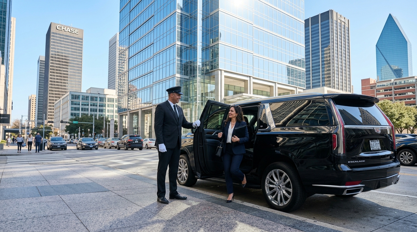 Hire a chauffeur for corporate travel in Dallas
