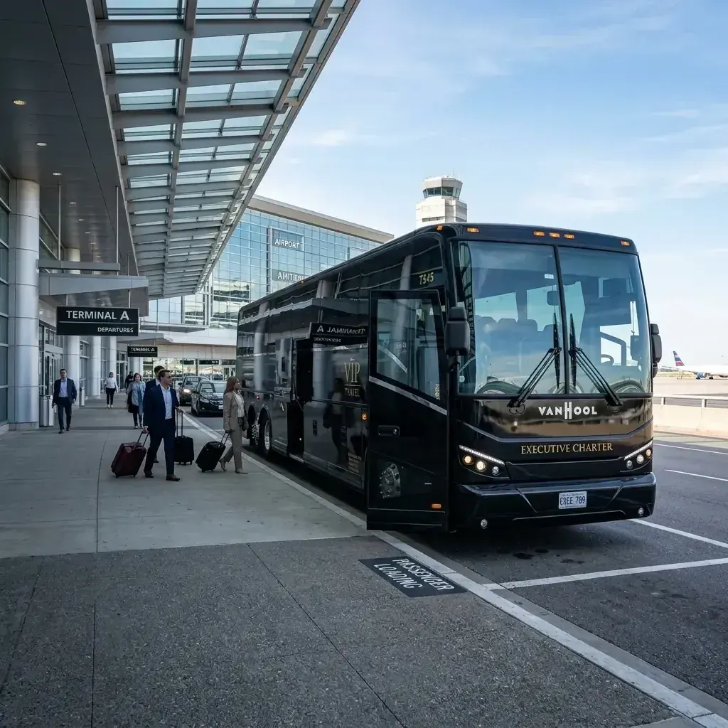 Large party bus and motor coach options for group transportation